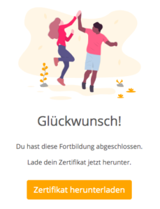 Zertifikate auf der eigenen Lernplattform von fobizz herunterladen.
